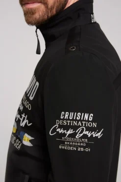 Herren CAMP DAVID & SOCCX Softshelljacke im Blouson-Stil mit Artworks