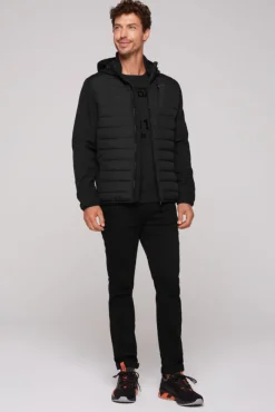Herren CAMP DAVID & SOCCX Softshelljacke im Materialmix mit Kapuze