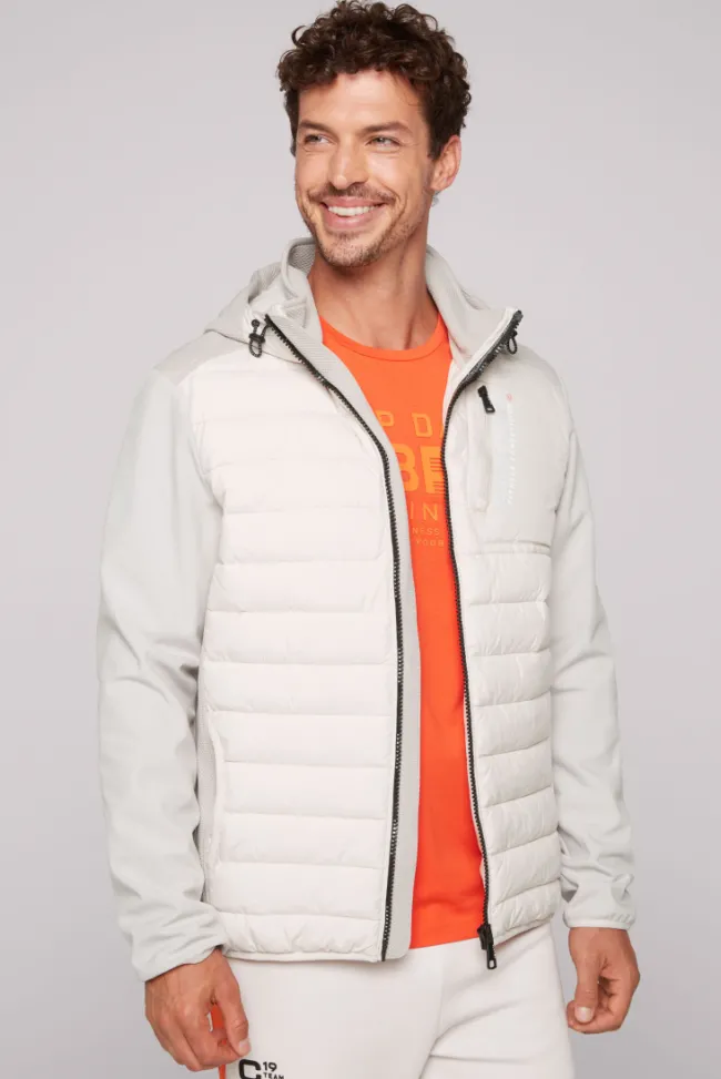 Herren CAMP DAVID & SOCCX Softjacke im Materialmix mit Kapuze