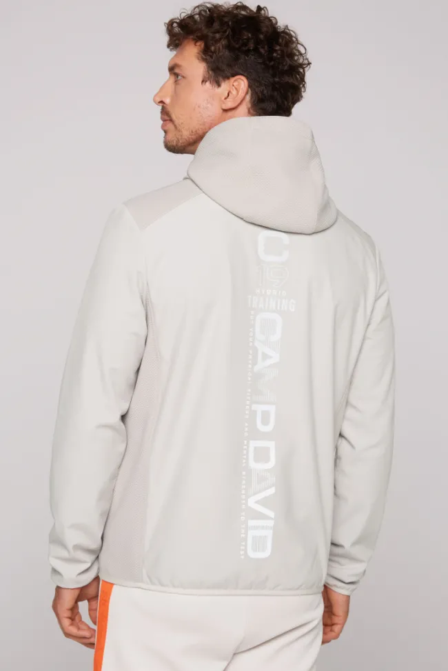 Herren CAMP DAVID & SOCCX Softjacke im Materialmix mit Kapuze