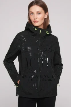 Damen CAMP DAVID & SOCCX Softshelljacke mit Kapuze und Glossy Prints