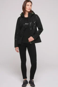 Damen CAMP DAVID & SOCCX Softshelljacke mit Kapuze und Glossy Prints