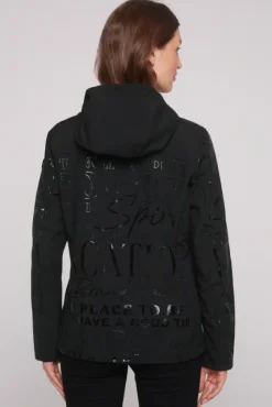 Damen CAMP DAVID & SOCCX Softshelljacke mit Kapuze und Glossy Prints