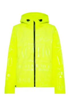 Damen CAMP DAVID & SOCCX Softshelljacke mit Kapuze und Glossy Prints yellow lime