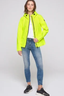 Damen CAMP DAVID & SOCCX Softshelljacke mit Kapuze und Glossy Prints yellow lime