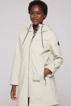 Damen CAMP DAVID & SOCCX Softshellmantel mit Kapuze dark kitt