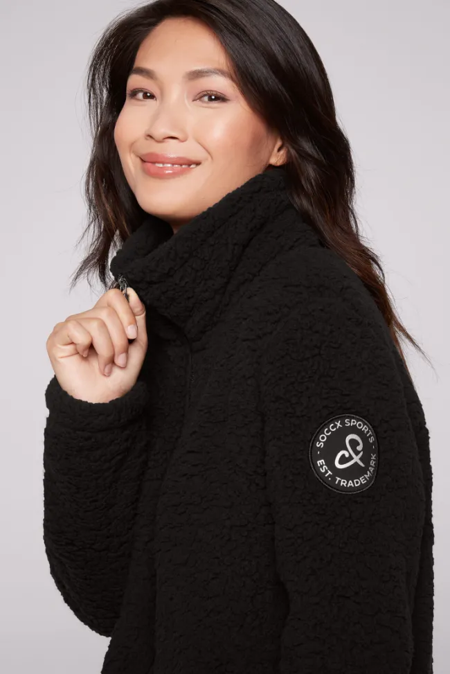Damen CAMP DAVID & SOCCX Sport-Jacke im Sherpa-Look