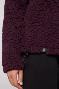 Damen CAMP DAVID & SOCCX Sport-Jacke im Sherpa-Look deep plum