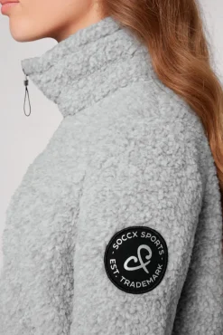 Damen CAMP DAVID & SOCCX Sport-Jacke im Sherpa-Look grey melange