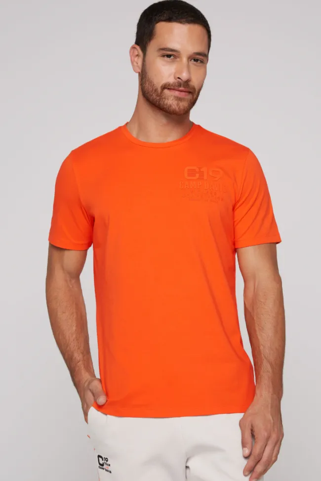 Herren CAMP DAVID & SOCCX Sport-T-Shirt mit Artwork signal orange