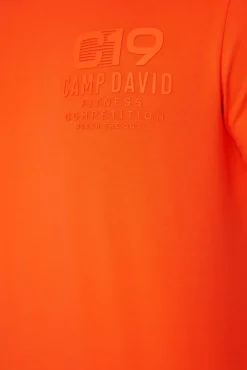 Herren CAMP DAVID & SOCCX Sport-T-Shirt mit Artwork signal orange