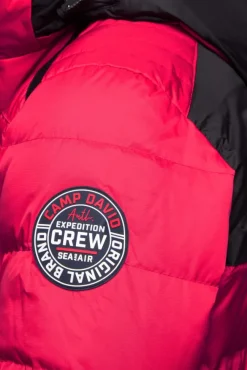 Herren CAMP DAVID & SOCCX Steppjacke im Colour Design mit Logo Artworks royal red