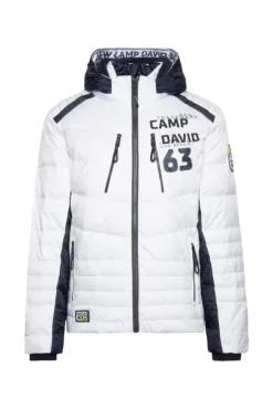 Herren CAMP DAVID & SOCCX Steppjacke im Colour Design mit Logo Artworks