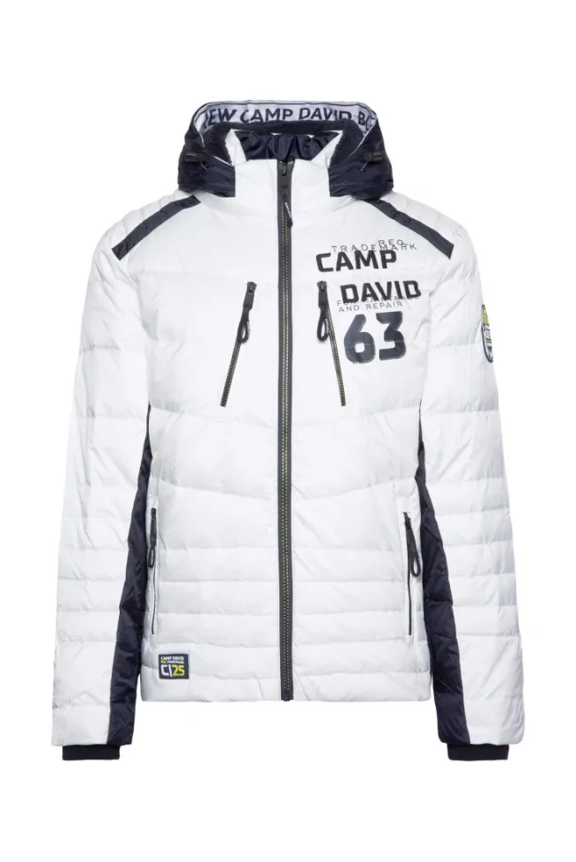 Herren CAMP DAVID & SOCCX Steppjacke im Colour Design mit Logo Artworks