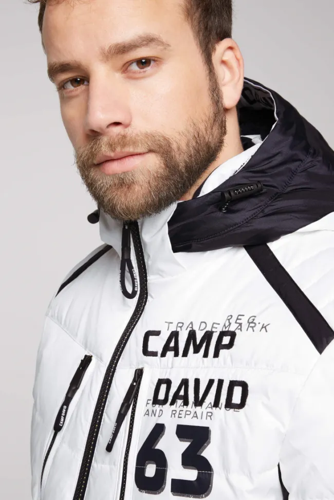 Herren CAMP DAVID & SOCCX Steppjacke im Colour Design mit Logo Artworks