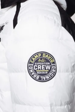 Herren CAMP DAVID & SOCCX Steppjacke im Colour Design mit Logo Artworks