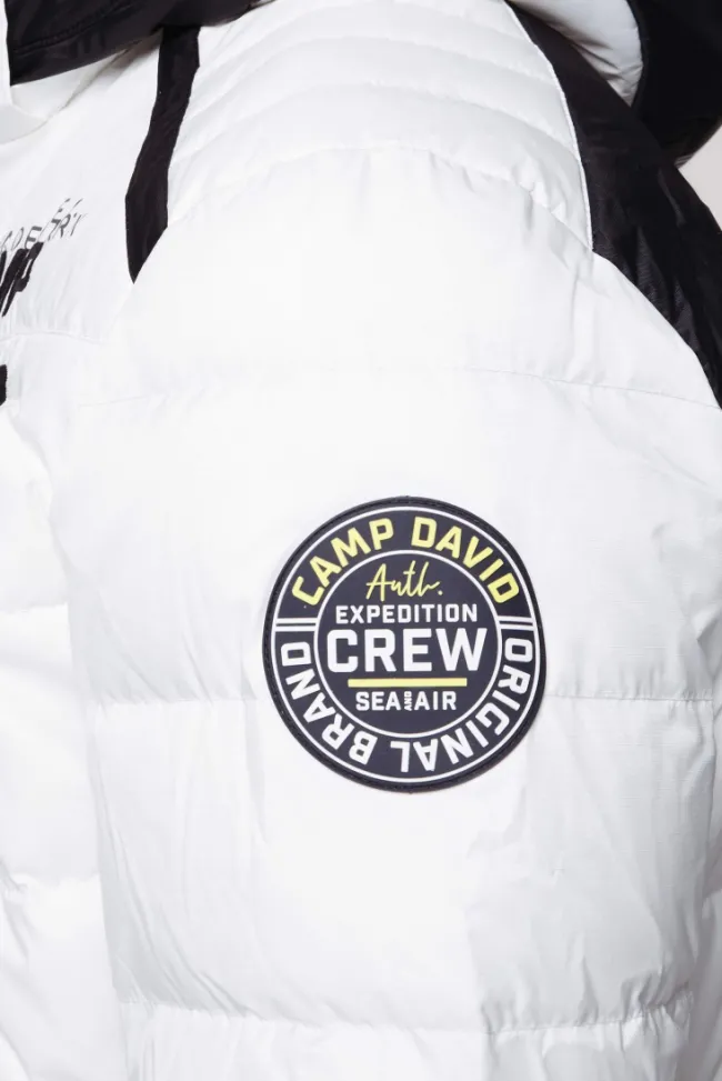 Herren CAMP DAVID & SOCCX Steppjacke im Colour Design mit Logo Artworks