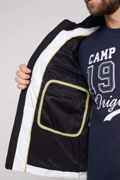 Herren CAMP DAVID & SOCCX Steppjacke im Colour Design mit Logo Artworks