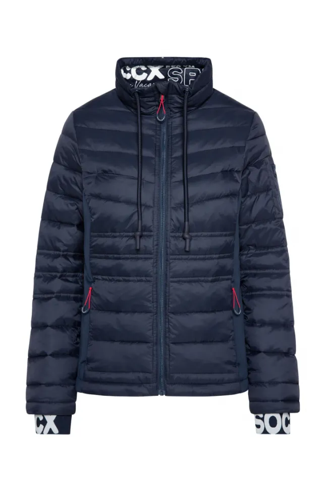 Damen CAMP DAVID & SOCCX Steppjacke im Ski-Design blue navy