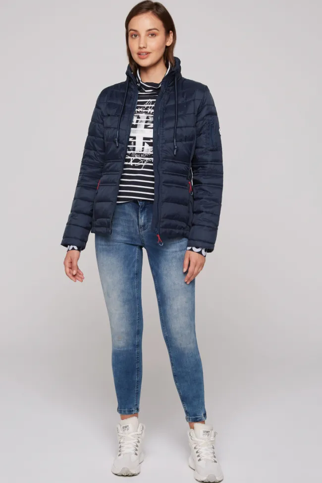 Damen CAMP DAVID & SOCCX Steppjacke im Ski-Design blue navy