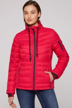 Damen CAMP DAVID & SOCCX Steppjacke im Ski-Design clear red