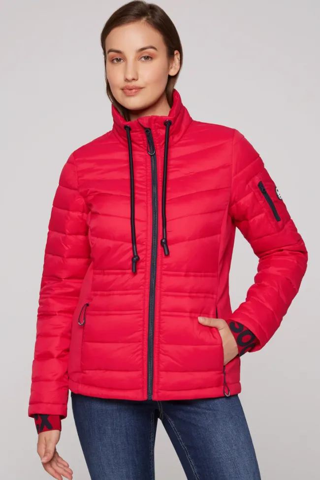 Damen CAMP DAVID & SOCCX Steppjacke im Ski-Design clear red