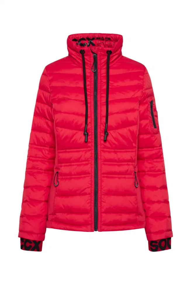 Damen CAMP DAVID & SOCCX Steppjacke im Ski-Design clear red