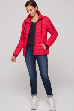 Damen CAMP DAVID & SOCCX Steppjacke im Ski-Design clear red