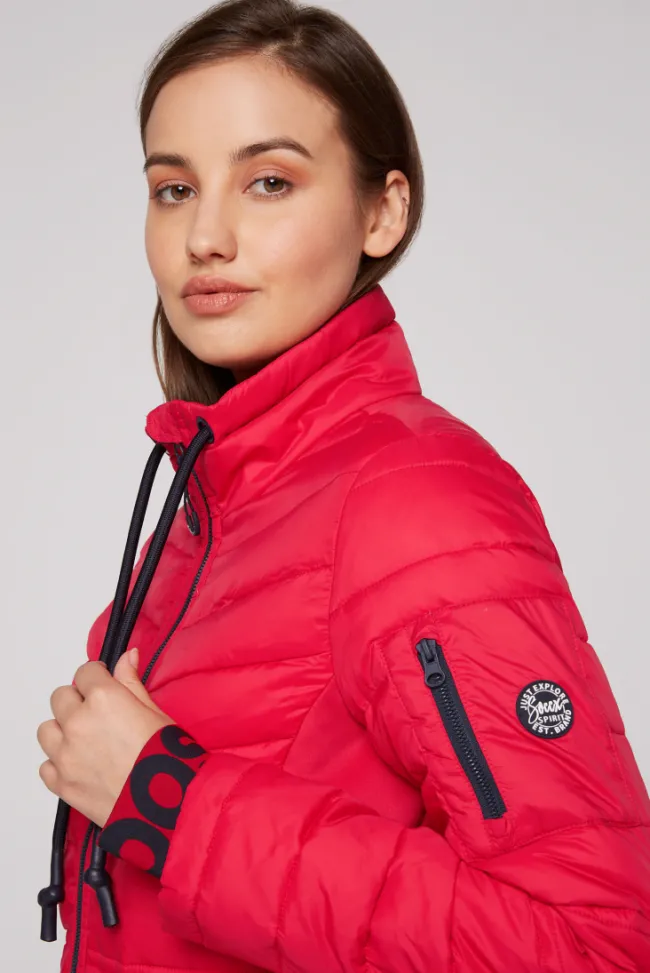 Damen CAMP DAVID & SOCCX Steppjacke im Ski-Design clear red