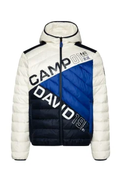 Herren CAMP DAVID & SOCCX Steppjacke mit Colour-Blocking und Rücken-Print