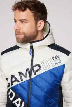 Herren CAMP DAVID & SOCCX Steppjacke mit Colour-Blocking und Rücken-Print