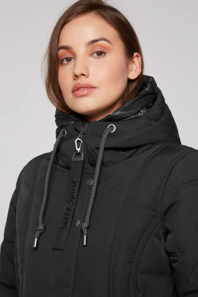 Damen CAMP DAVID & SOCCX Steppjacke mit Kapuzen-Layering