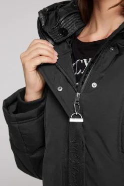 Damen CAMP DAVID & SOCCX Steppjacke mit Kapuzen-Layering