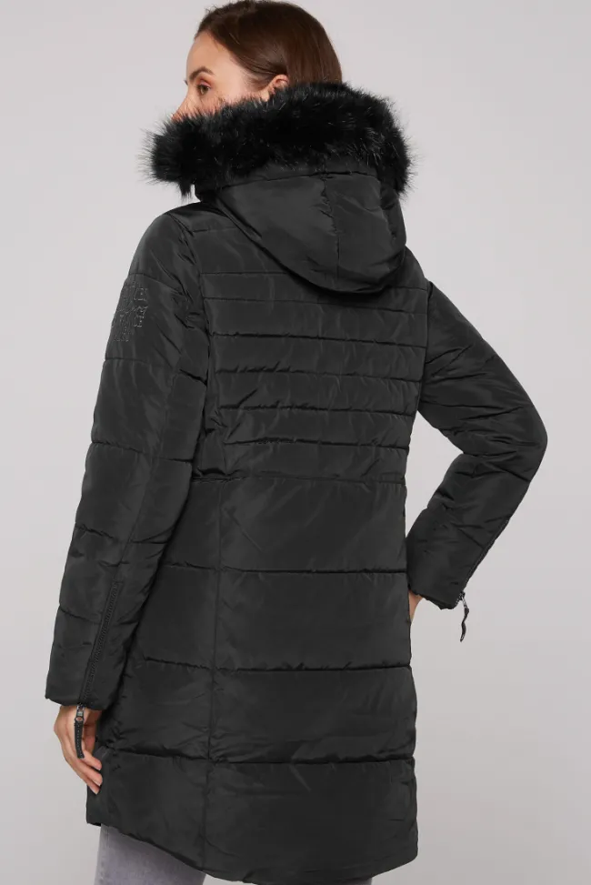 Damen CAMP DAVID & SOCCX Stepp-Parka mit abtrennbarer Kapuze und Kunstfell