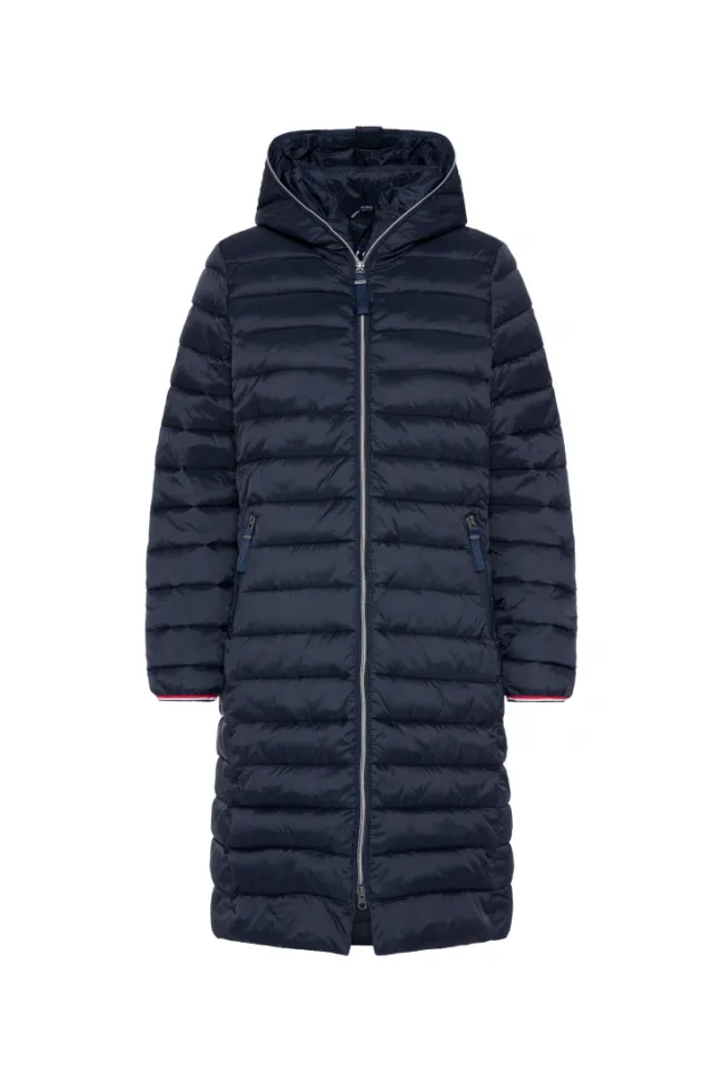 Damen CAMP DAVID & SOCCX Stepp-Parka mit Kapuze und Rücken-Print blue navy