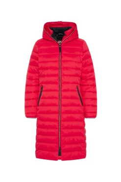 Damen CAMP DAVID & SOCCX Stepp-Parka mit Kapuze und Rücken-Print clear red