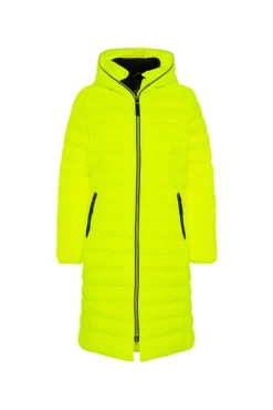 Damen CAMP DAVID & SOCCX Stepp-Parka mit Kapuze und Rücken-Print yellow lime