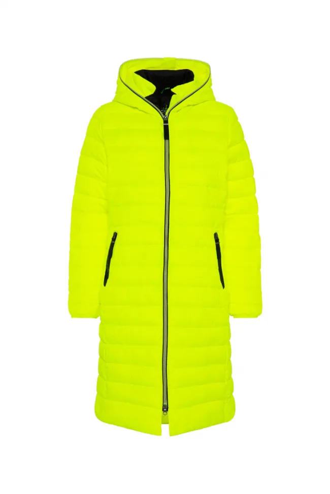 Damen CAMP DAVID & SOCCX Stepp-Parka mit Kapuze und Rücken-Print yellow lime