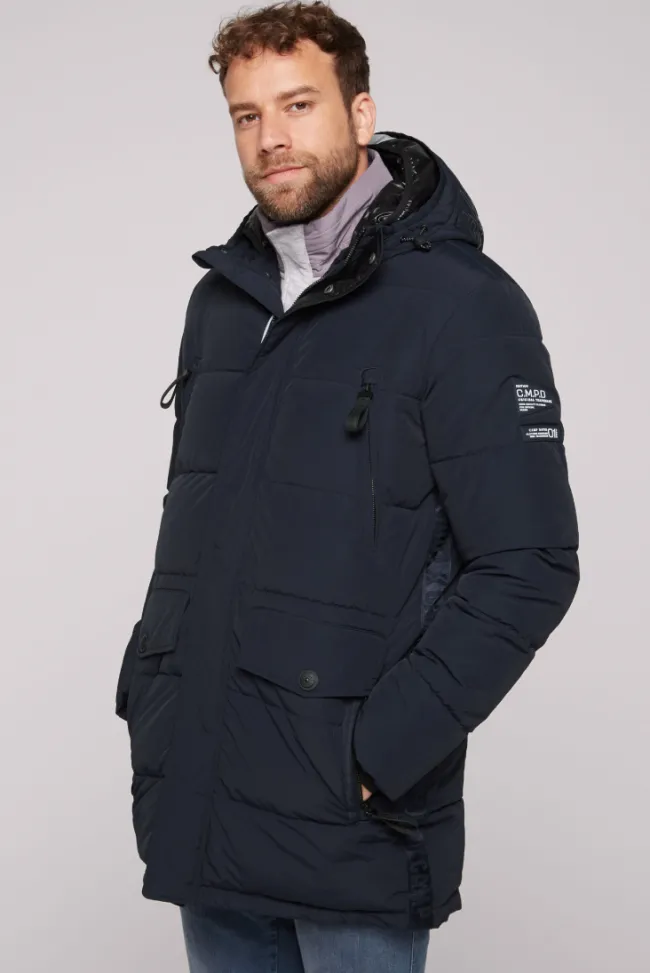 Herren CAMP DAVID & SOCCX Stepp-Parka mit Kapuzen-Layering blue navy