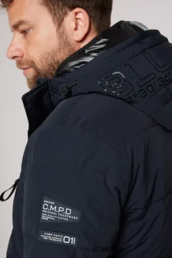Herren CAMP DAVID & SOCCX Stepp-Parka mit Kapuzen-Layering blue navy
