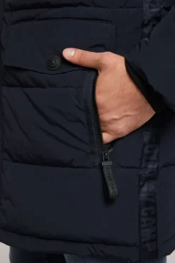 Herren CAMP DAVID & SOCCX Stepp-Parka mit Kapuzen-Layering blue navy
