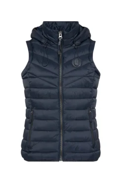 Damen CAMP DAVID & SOCCX Steppweste mit abknöpfbarer Kapuze blue navy