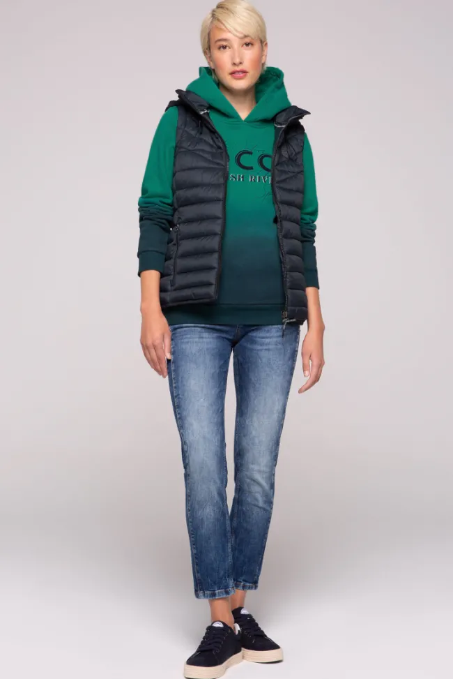 Damen CAMP DAVID & SOCCX Steppweste mit abknöpfbarer Kapuze blue navy