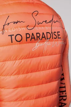 Damen CAMP DAVID & SOCCX Steppweste mit abknöpfbarer Kapuze neon orange