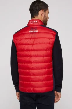 Herren CAMP DAVID & SOCCX Steppweste mit Colour-Blocking flight red