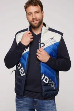 Herren CAMP DAVID & SOCCX Steppweste mit Colour-Blocking