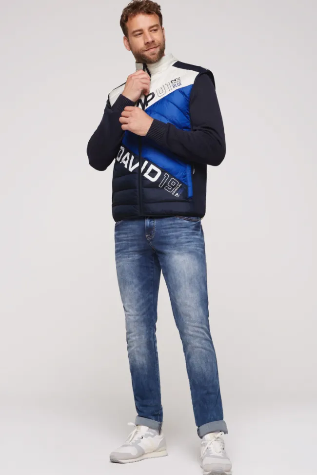Herren CAMP DAVID & SOCCX Steppweste mit Colour-Blocking