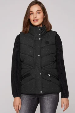 Damen CAMP DAVID & SOCCX Steppweste mit filigranem All Over Print