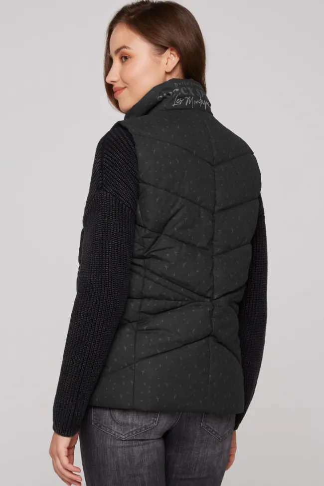 Damen CAMP DAVID & SOCCX Steppweste mit filigranem All Over Print