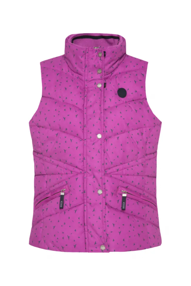 Damen CAMP DAVID & SOCCX Steppweste mit filigranem All Over Print iced berry
